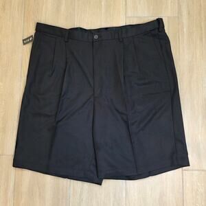 Haggar Cool 18 Shorts Mens 44 Black Big Tall Expandable Waist NWT